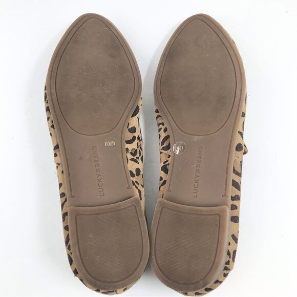 Lucky Brand BROGAN 2 Brown Cheetah Javan Print Cow Suede Slip On Loafer Flats - Picture 11 of 14